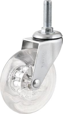 Rodizio Giratório 1.3/8  Leve 20kg Poliuretano Transparente 