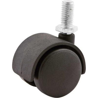 Rodizio Giratório Duplo 40mm 30kg Nylon Pino Rosca 8x15mm Rr