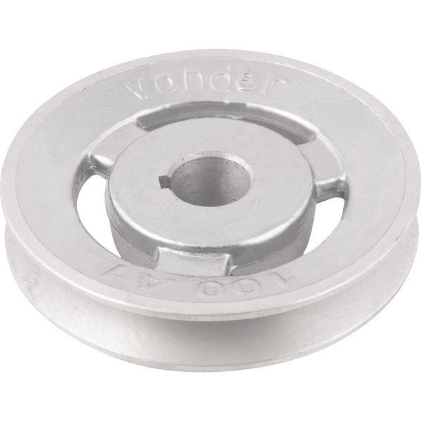 Polia Alumínio 1 Canal Perfil A 100mm com Furo 3/4" - Vonder - 2