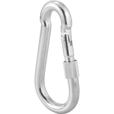 Mosquetão c/ trava roscada 10x100mm leve galvanizado  Vonder