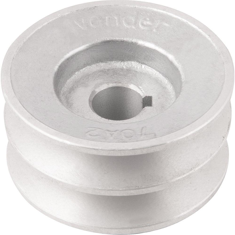 Polia Alumínio 2 Canais Perfil a 70mm c/ Furo 5/8'' Vonder - 2