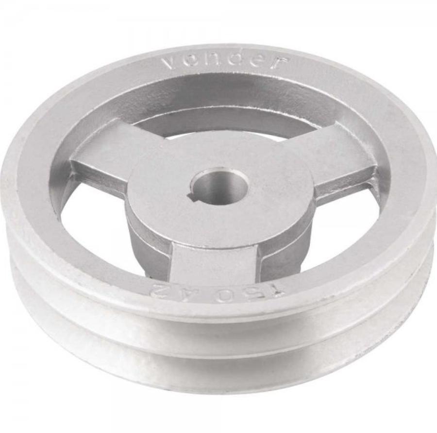 Polia Alumínio 2 Canais Perfil A 150mm com Furo 3/4" Vonder - 3