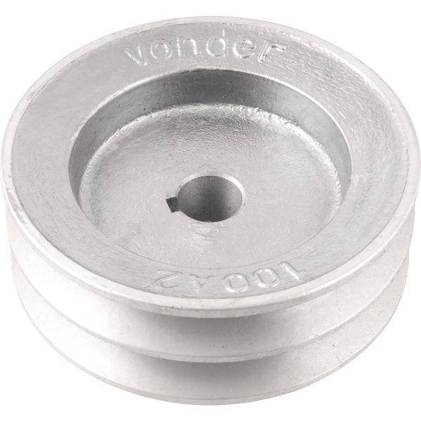 Polia Alumínio 2 Canais Perfil A 100mm com Furo 5/8" Vonder - 2