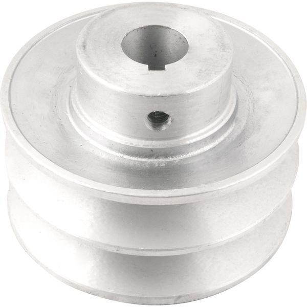 Polia Alumínio 2 Canais Perfil B 90mm com Furo 3/4" - Vonder - 1