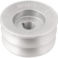 Polia Alumínio 2 Canais Perfil B 90mm com Furo 3/4" - Vonder - 2