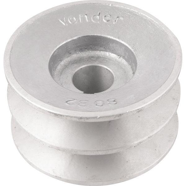 Polia Alumínio 2 Canais Perfil B 80mm com Furo 3/4" Vonder - 2
