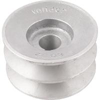 Polia Alumínio 2 Canais Perfil B 80mm com Furo 3/4" Vonder - 2