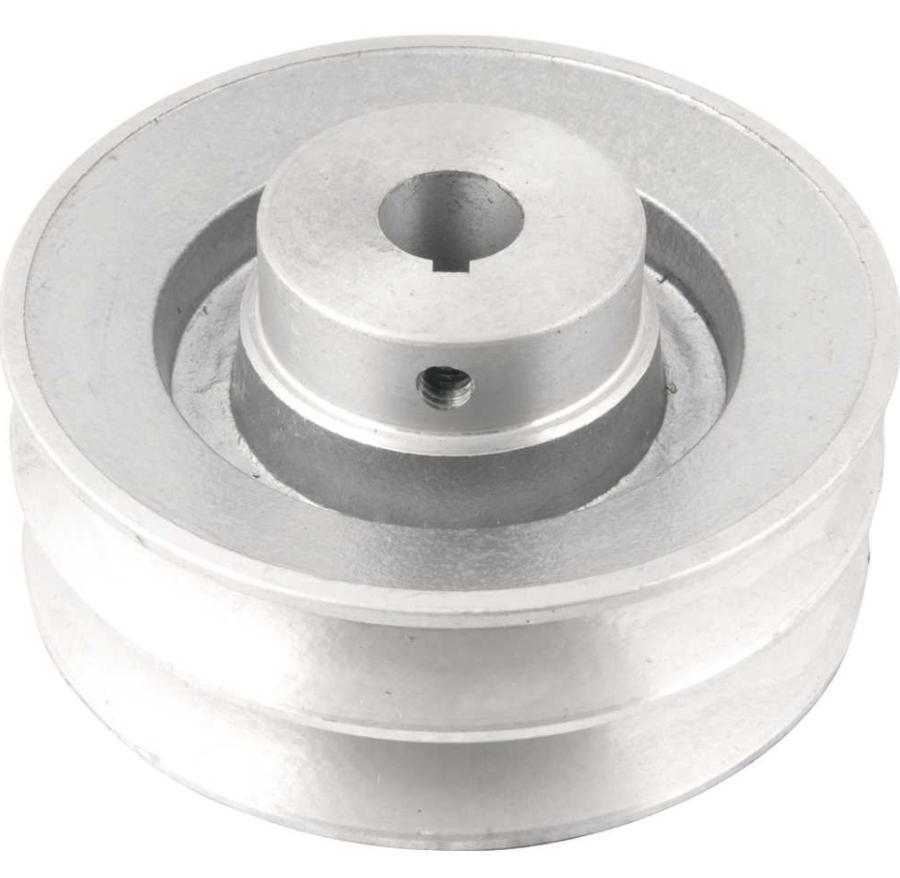 Polia Alumínio 2 Canais Perfil B 120mm com Furo 3/4" Vonder - 1