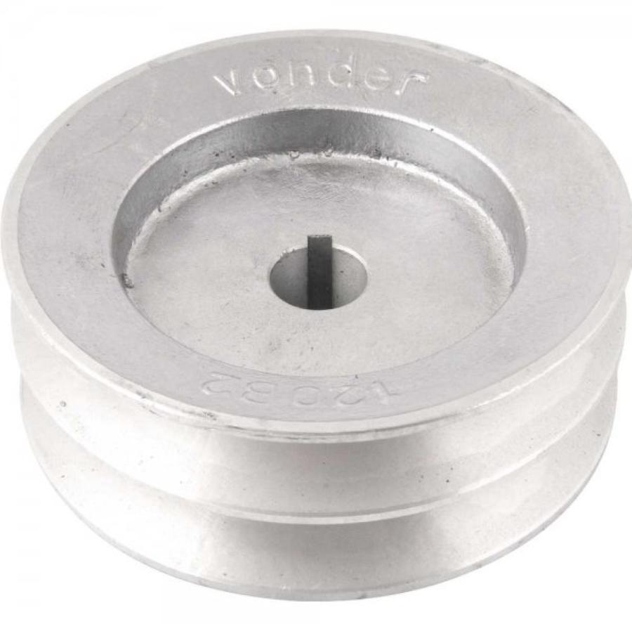 Polia Alumínio 2 Canais Perfil B 120mm com Furo 3/4" Vonder - 3