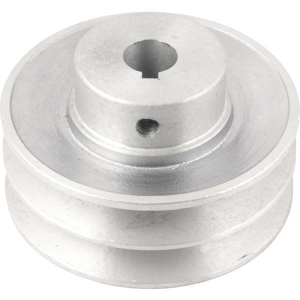 Polia Alumínio 2 Canais Perfil A 90mm com Furo 5/8" - Vonder - 1