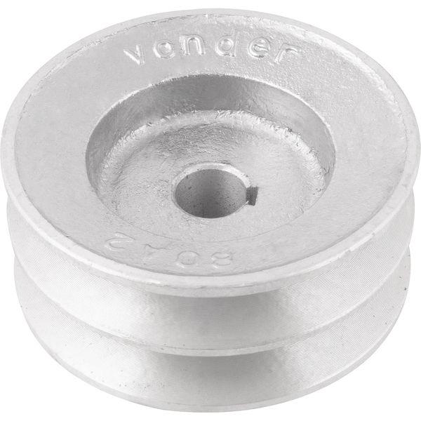 Polia Alumínio 2 Canais Perfil A 80mm com Furo 14mm - Vonder - 2