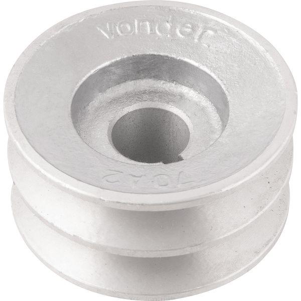 Polia Alumínio 2 Canais Perfil A 70mm com Furo 3/4" Vonder - 2
