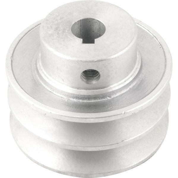 Polia Alumínio 2 Canais Perfil A 70mm com Furo 14mm - Vonder - 1