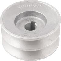 Polia Alumínio 2 Canais Perfil A 70mm com Furo 14mm - Vonder - 2