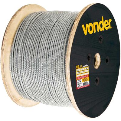 Cabo Aço Af 1/4 Alma Fibra 6x19s Galvanizado Plástico 100m P