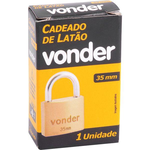 Cadeado latão 35mm haste normal Vonder - 2