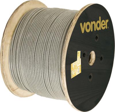 Cabo De Aço Af 5/32  Alma De Fibra 6x19m Galvanizado Plastif