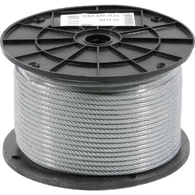 Cabo De Aço Af 5/32  Alma De Fibra 6x19m Galvanizado Plastif