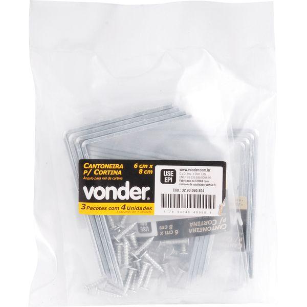 Cantoneira p/ cortina 06x08cm zincado cce0068 c/ 4 pç Vonder - 2