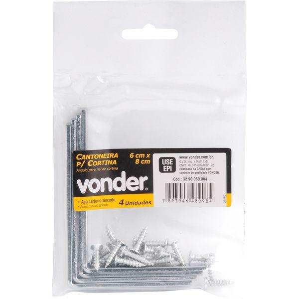 Cantoneira p/ cortina 06x08cm zincado cce0068 c/ 4 pç Vonder - 3