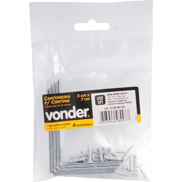 Cantoneira p/ cortina 05x07cm zincado cce0057 c/ 4 pç Vonder - 2