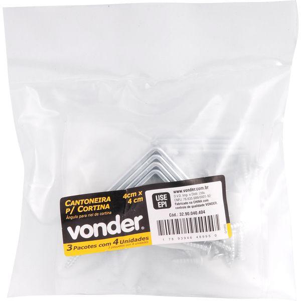 Cantoneira p/ cortina 04x04cm zincado cce0044 c/ 4 pç Vonder - 3