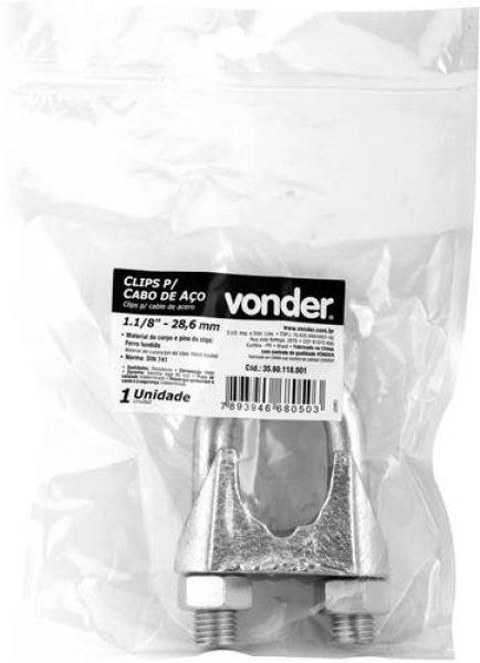 Clips para Cabo de Aço 1.1/8''28,60 mm Encartelado Vonder - 2