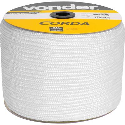 Corda Multifilamento Trançada 8,0mm 8,0kg 258 Metros Branca 