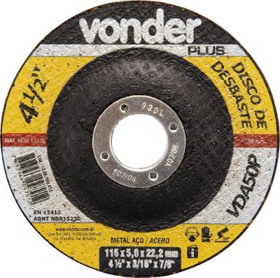 Disco De Desbaste 114,3x5,0x22,22 Para Aço Carbono Vda50p - 
