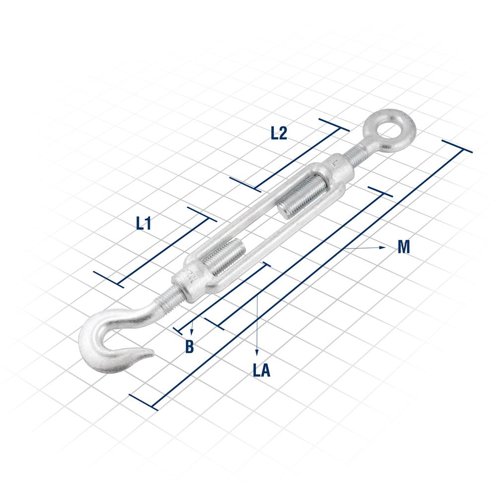 Esticador Gancho/Olhal Para Cabo de Aço 1" Plus Vonder - 2