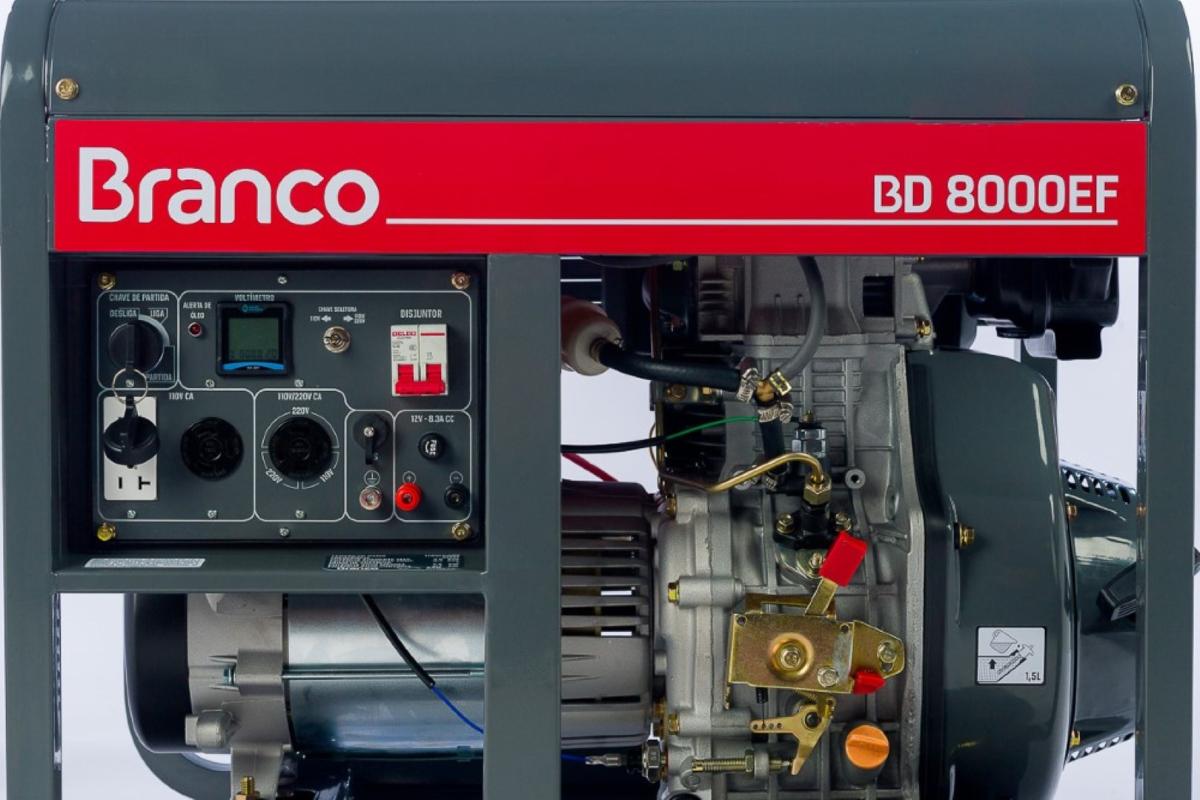 Gerador à Diesel 6,5Kva Monofásico P. Elét. BD8000 EF Branco - 2