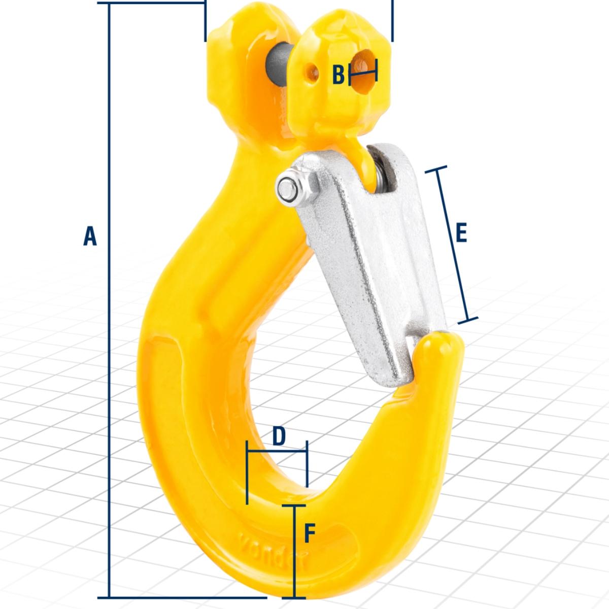 Gancho clevis 10mm 3,2t c/ trava uso industrial Vonder Plus - 3