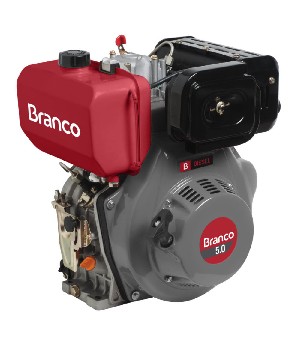 Motor Diesel 5,0CV Eixo H Partida Manual BD-5.0 Branco - 1