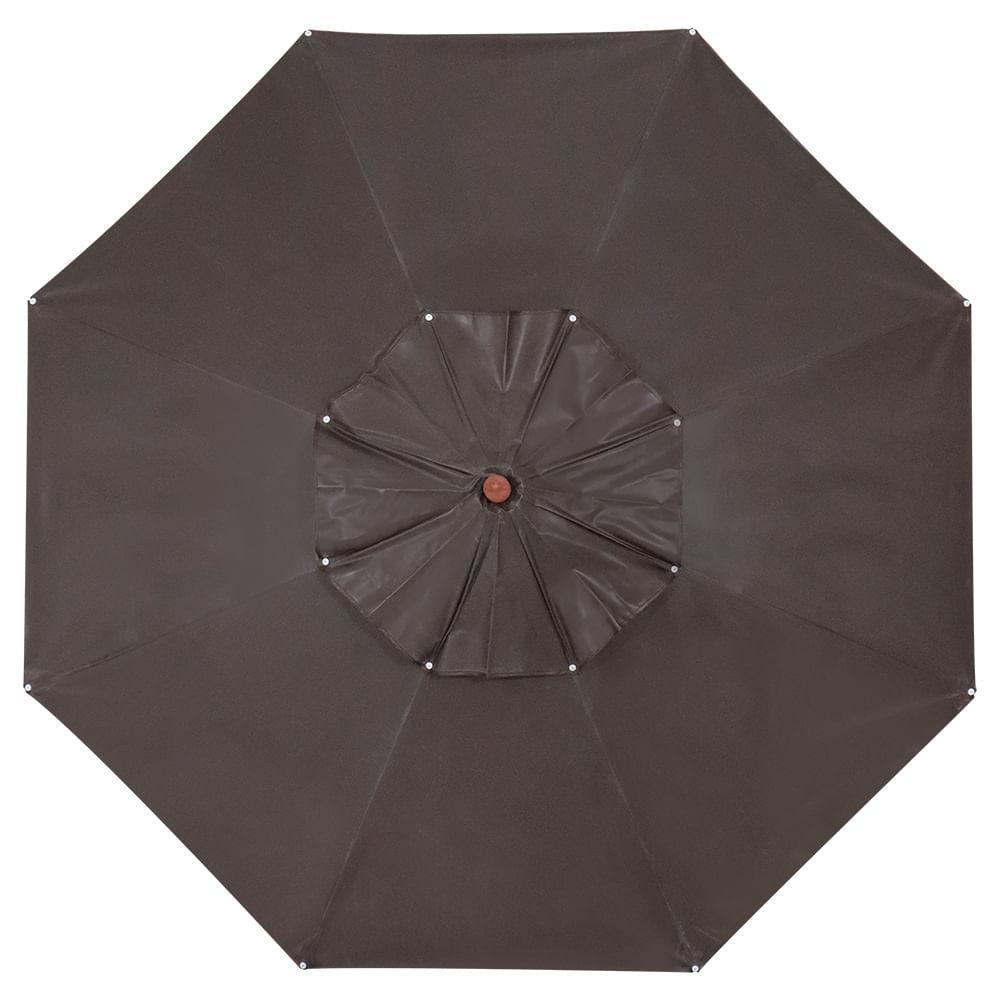 Ombrellone Madeira PVC manivela 2,70m marrom Bel Lazer - 2
