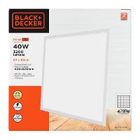 Painel LED Modular Embutir 62x62cm 40W 4000K Black+Decker Luz Amarela Neutra 3200lm Bivolt Branco