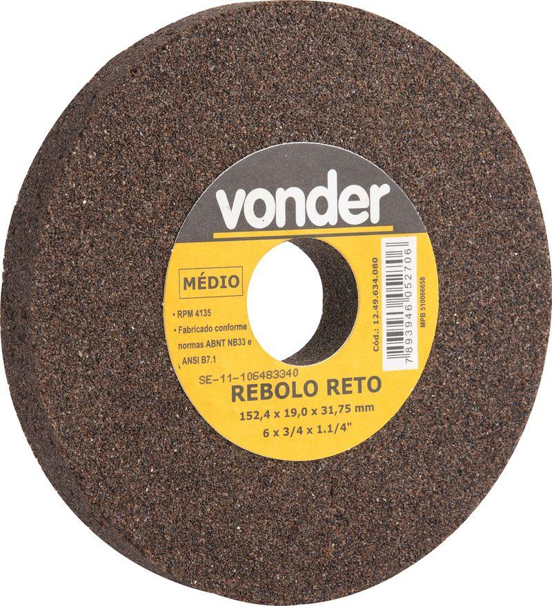 Rebolo Reto 152,4x19,0x31,8 G60 Óxido De Alumínio Uso Geral - 1