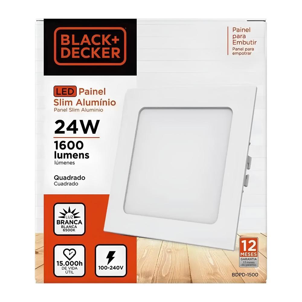 Painel LED Plafon Embutir Slim 24W 30x30cm 6500K Bivolt Black+Decker Luz Branca Neutra - 4