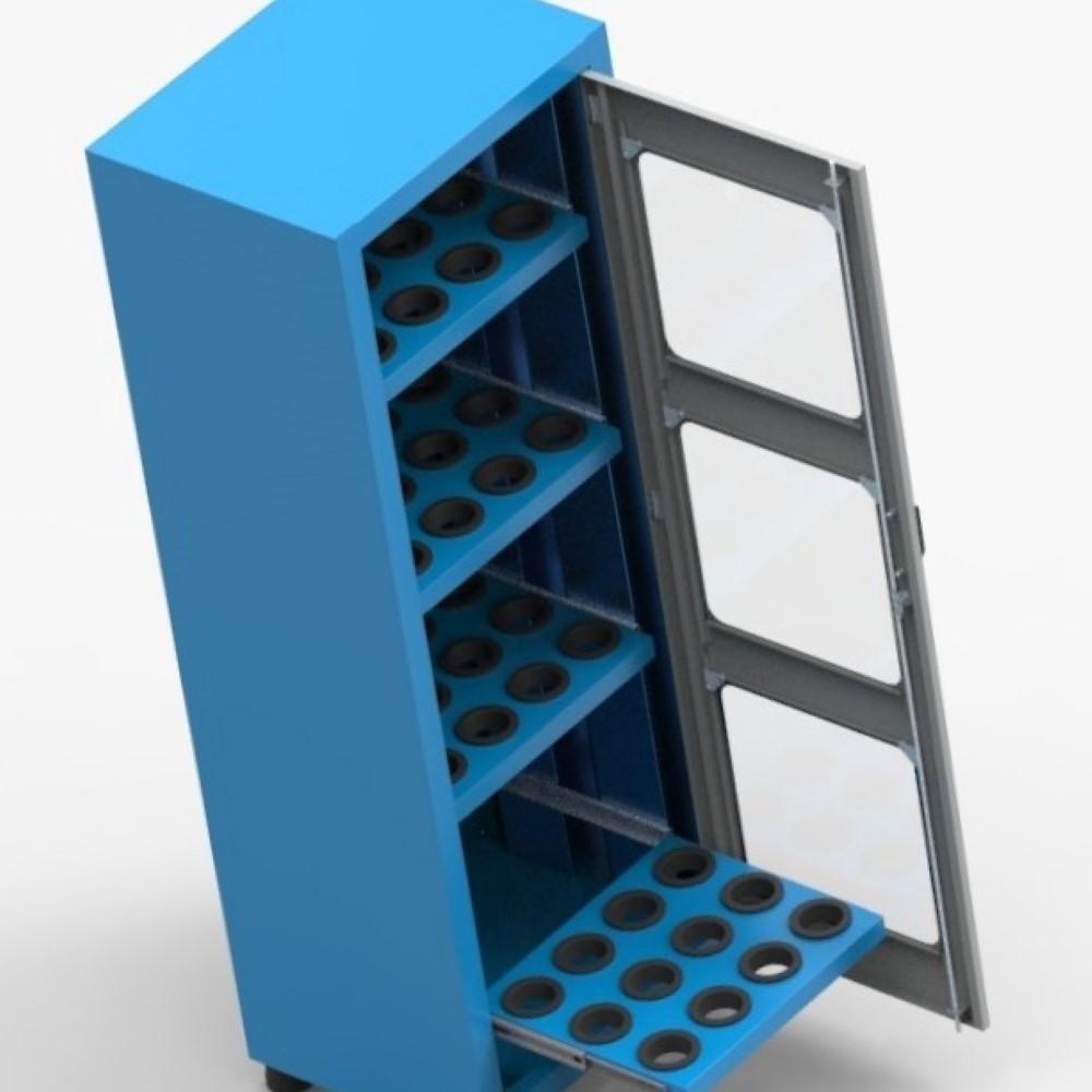 Armário com 4 Prateleiras porta cone ISO50 porta visor de acrilico para 48 pecas ARM061A CMB - 2