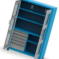 Armário com 2 Prateleiras reguláveis 5 Gavetas e Visor de acrílico ARM007A CMB - 2