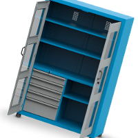 Armário com 2 Prateleiras reguláveis 5 Gavetas e Visor de acrílico ARM007A CMB - 1