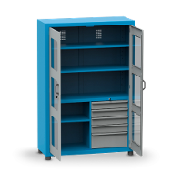 Armário com 2 Prateleiras reguláveis 5 Gavetas e Visor de acrílico ARM007A CMB - 2