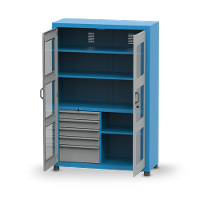 Armário com 2 Prateleiras reguláveis 5 Gavetas e Visor de acrílico ARM007A CMB - 3