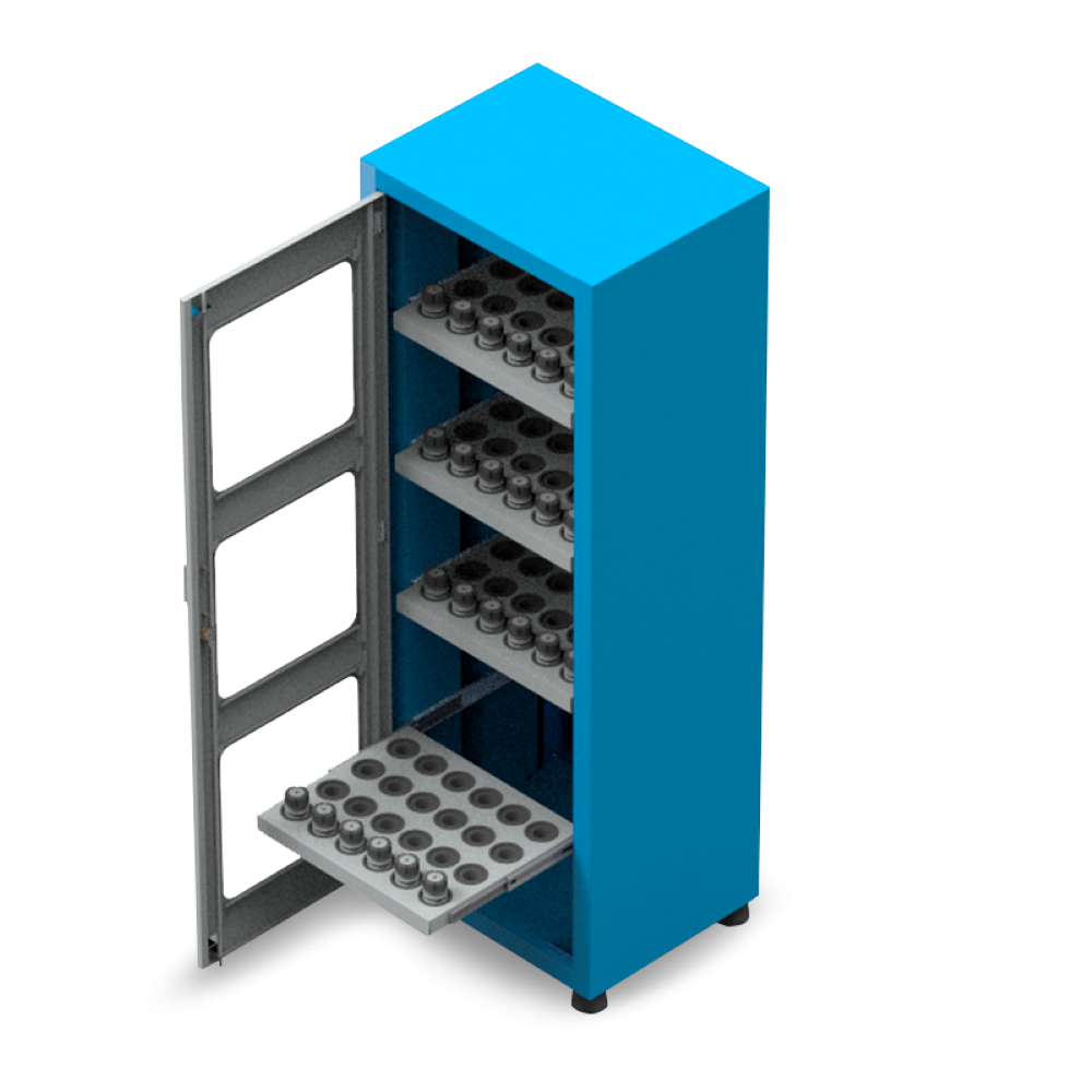 Armário com 3 Prateleiras porta cone ISO50 porta visor de acrilico para 72 pecas ARM055A CMB - 1