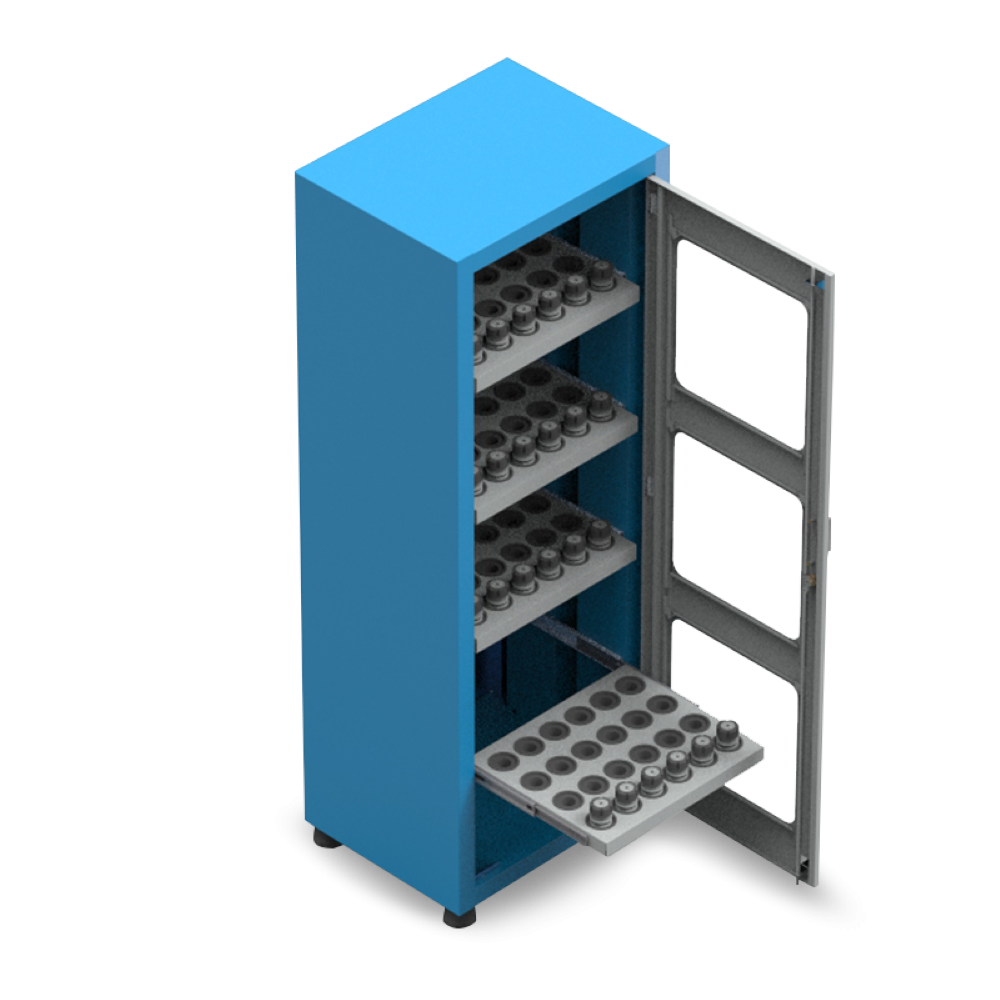 Armário com 3 Prateleiras porta cone ISO50 porta visor de acrilico para 72 pecas ARM055A CMB - 2