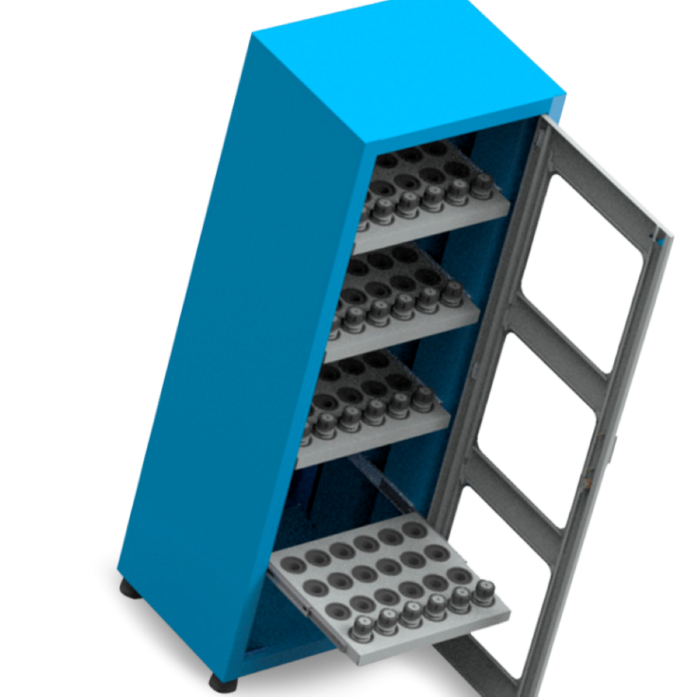 Armário com 3 Prateleiras porta cone ISO50 porta visor de acrilico para 72 pecas ARM055A CMB - 3