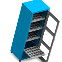 Armário com 3 Prateleiras porta cone ISO50 porta visor de acrilico para 72 pecas ARM055A CMB - 3