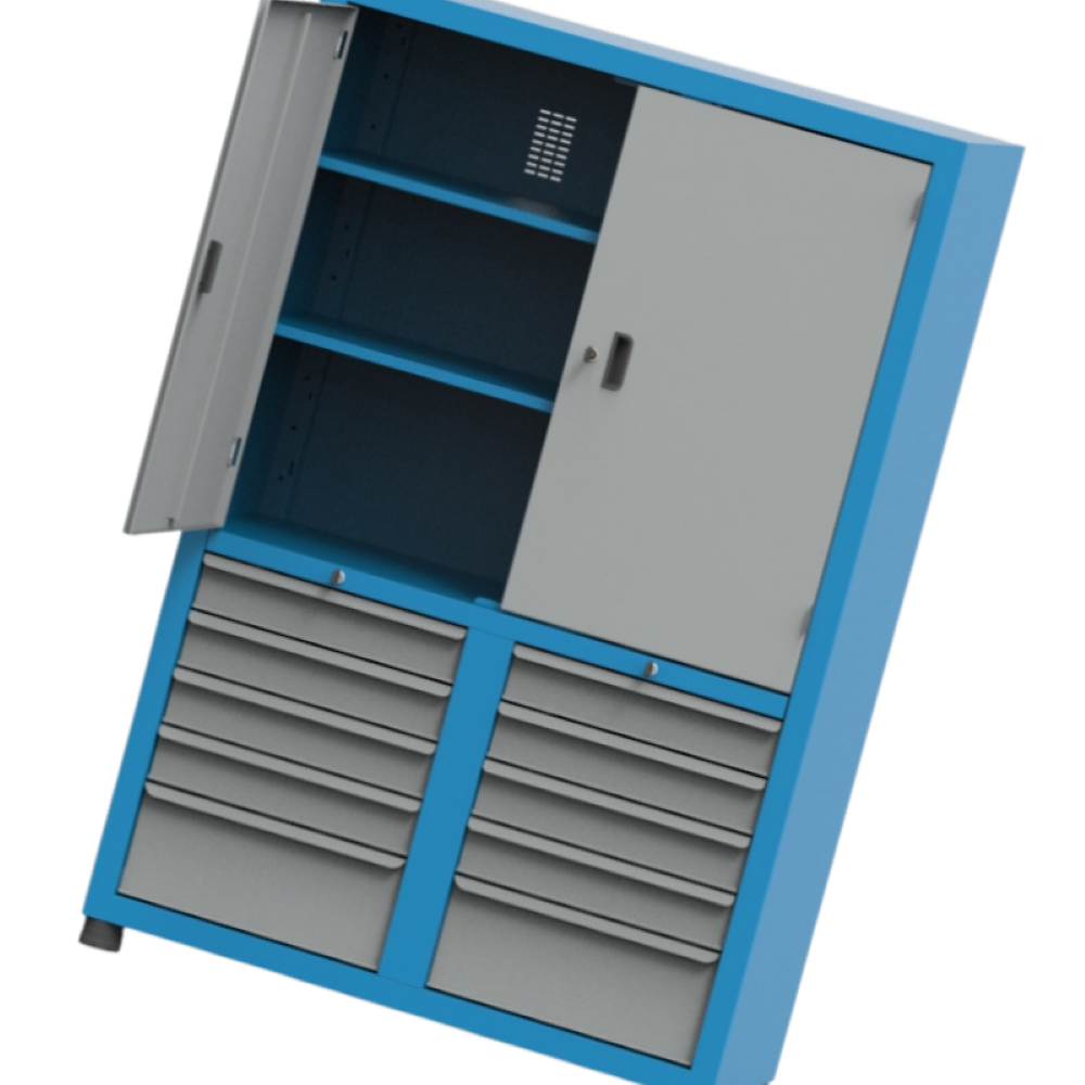 Armário com 2 Prateleiras reguláveis e 10 gavetas ARM003 CMB - 1