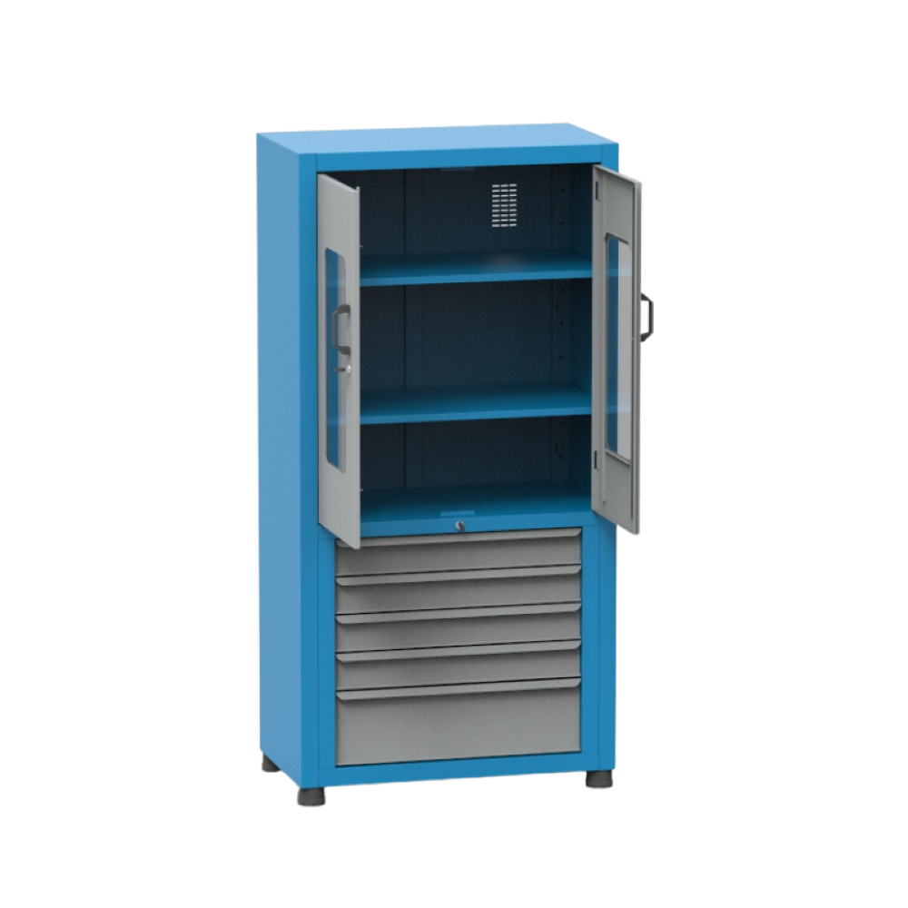 Armário Médio com 2 Prateleiras reguláveis 6 Gavetas M e Visor de acrílico ARM021A CMB - 2