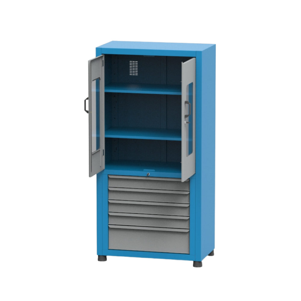 Armário Médio com 2 Prateleiras reguláveis 6 Gavetas M e Visor de acrílico ARM021A CMB - 3