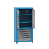 Armário Médio com 2 Prateleiras reguláveis 6 Gavetas M e Visor de acrílico ARM021A CMB - 2